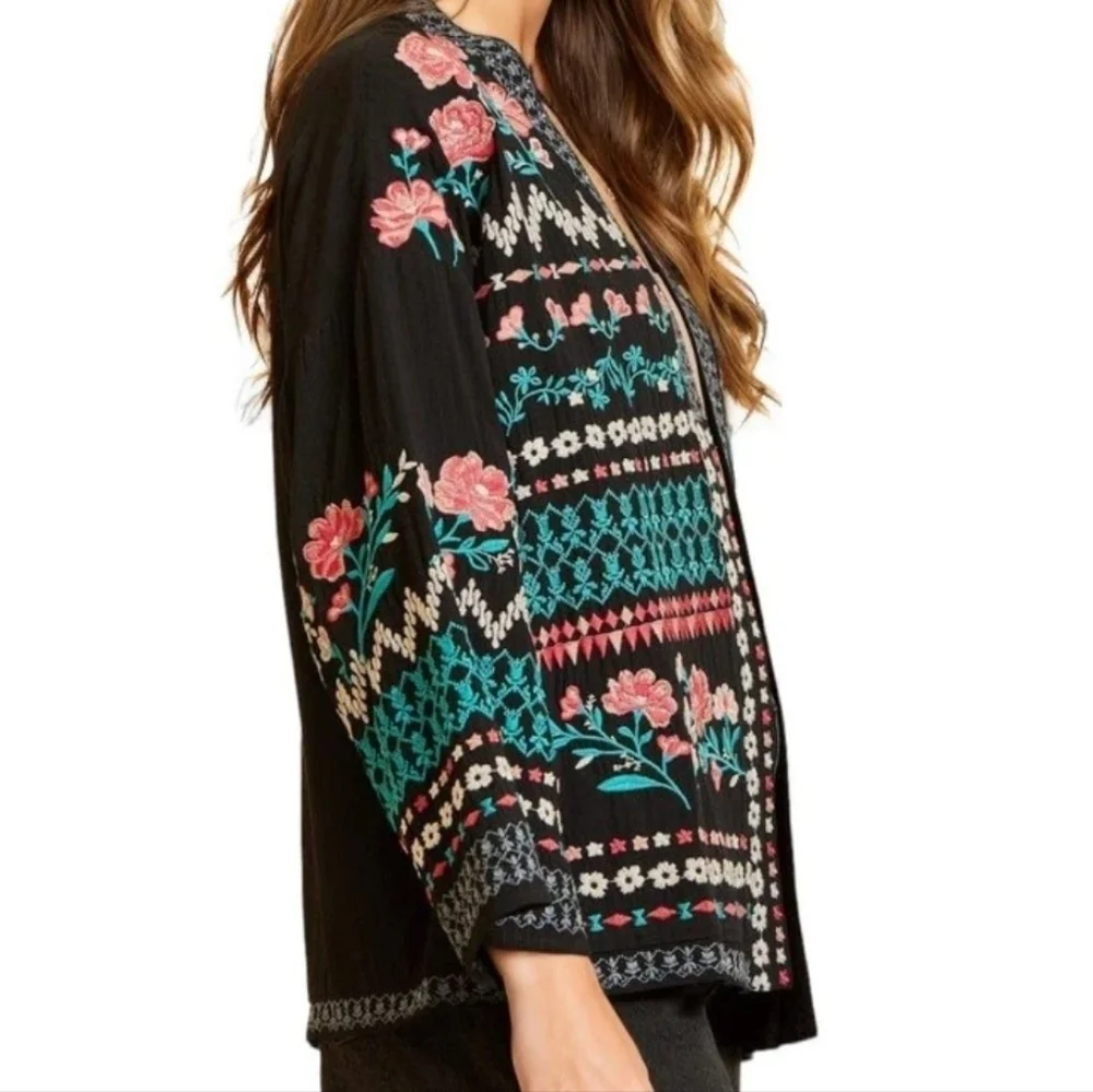 NWOT Savanna Jane Adra embroidered open front cardigan sz 1X